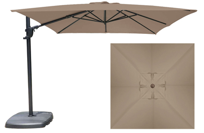 Taupe Beige square 10 foot offset patio umbrella