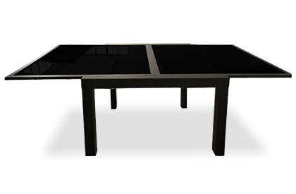 Khalo extendable Black Dining Table with tempered Glass Top