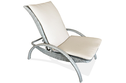 Chaise inclinable ajustable grise extérieur pour patio