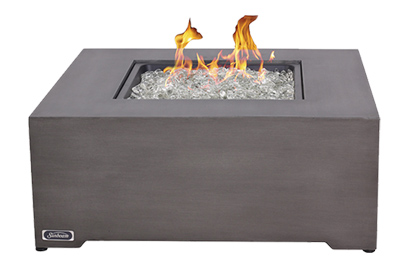 Stanbridge Square Fire table with concrete grey finish