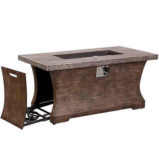 Table de foyer extérieur rectangulaire au gaz propane Ogni