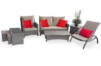 Comfort 8-piece Stone Grey outdoor furniture set
