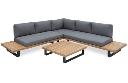 Hudson 5 place outdoor sectional patio seating 3 piece set