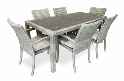 Ciro Stone 6 place outdoor dining table with slate grey ceramic top