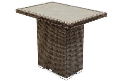 Java Brown Condo outdoor furniture patio dining table with slate stone looking ceramic top 
