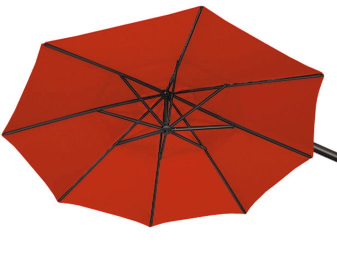 Parasol de jardin octogonal décentré 9 pieds rouge AG3