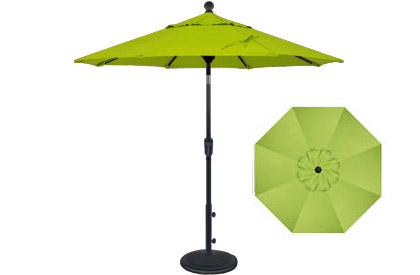 6 foot market style tilting Kiwi Green balcony patio umbrella by Treasure Garden