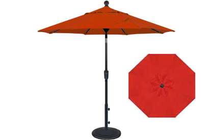 6 foot market style tilting red balcony patio umbrella by Treasure Garden