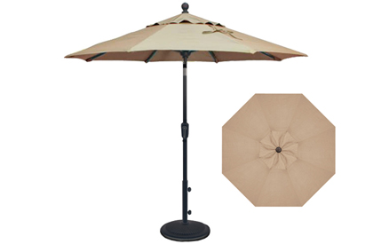 6 foot market style tilting Sand Beige balcony patio umbrella by Treasure Garden