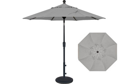 6 foot market style tilting Silver Grey balcony patio umbrella by Treasure Garden