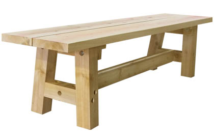 Canadian white cedar wood outdoor bench for dining table 