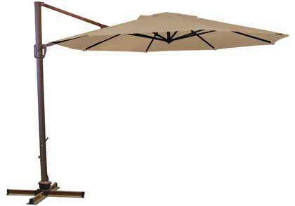 Parasol déporté beige taupe 335.28 cm ( 11 pieds ) décentré pour ensemble de meubles de jardin