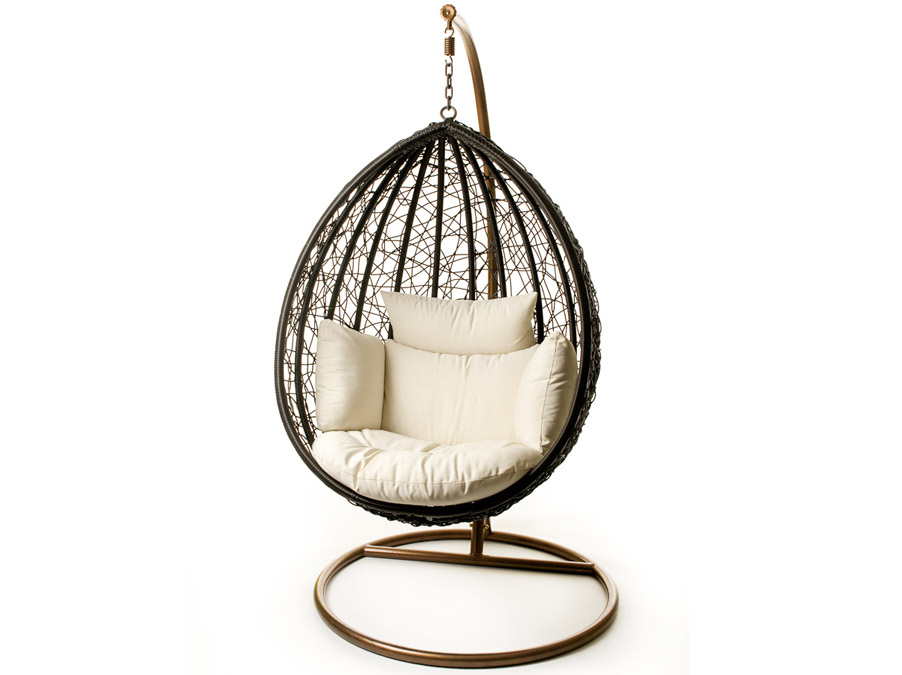Escape patio hanging chair suspended on steel frame for ...