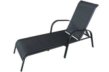 Layla black outdoor patio sling lounge chair