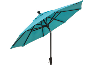Commercial terrace umbrella in 9 foot Aqua blue fabric