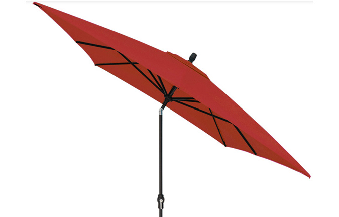 Red 8 x 10 foot market style rectangular patio umbrella by Treasure Garden
