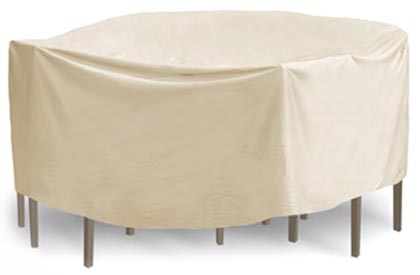 Round patio dining table and chairs cover 108 inches