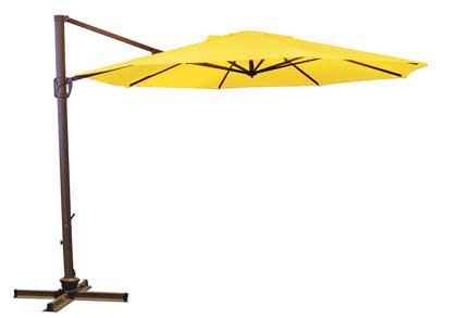 Parasol déporté jaune 335.28 cm ( 11 pieds ) décentré pour ensemble de meubles de jardin