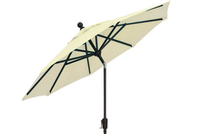 White garden umbrella in popular 9 foot market style design by Treasure Garden
